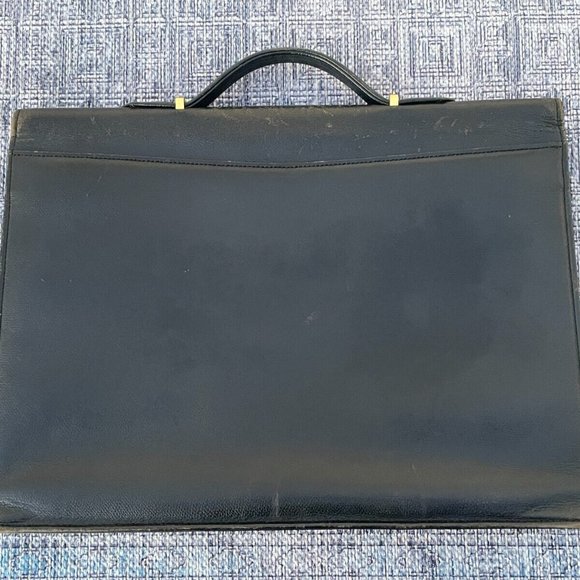 Auth YVES SAINT LAURENT Bag Business Document Bag 2 way Clutch Bag Black Leather - Picture 3 of 13